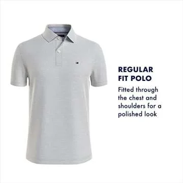 Tommy Hilfiger Men's Polo Shirt Regular Fit, Medium Chambray