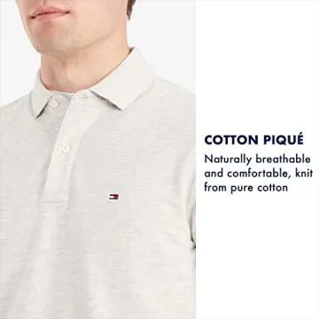 Tommy Hilfiger Men's Polo Shirt Regular Fit, Medium Chambray