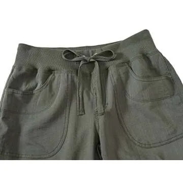 MoFiz Women's Cargo Capris Hiking Pants Lightweight Quick Dry Running Outdoor Casual Shorts Button Pockets UPF 50+ Army Green XS