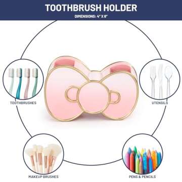 Jay Franco Hello Kitty Organizer Set - 4 Piece Pink Accessories Includes Resin Tumbler, Soap Dispenser, Soap Dish and Toothbrush Holder - Bathroom Décor