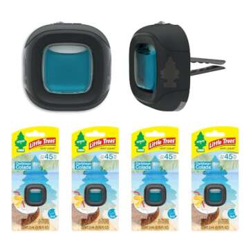 LITTLE TREES Caribbean Colada Car Air Freshener, 4 Vent Liquid Providing Long-Lasting Scent for Auto...