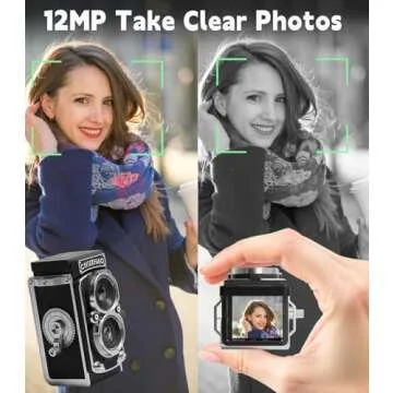 CHUZHAO Vintage Mini Digital Camera - Retro TLR Style 12MP Autofocus Compact