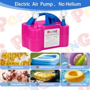 PCFING Electric Balloon Pump with Dual Nozzle Portable