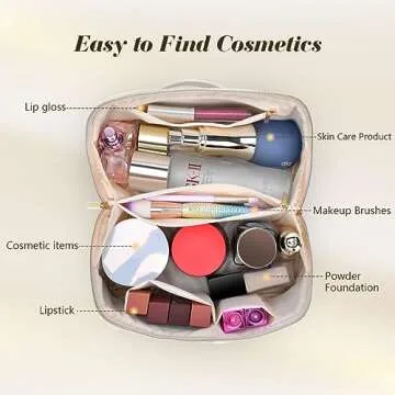 Gifts for Girls, Initial Travel Makeup Bag Women's Day Gift Make up Bag Cosmetic Bags Monther's Day Gifts, Personalized Stuff Bag Cute Makeup Bag Birthday Gifts for Women/Friend/Mother - J