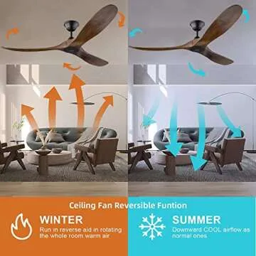 XCWIIE 60" Modern Ceiling Fan – Silent & Stylish