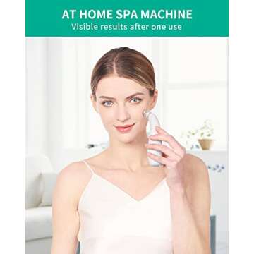 NEWDERMO 2-in-1 Microdermabrasion Machine for Facial, Diamond Microdermabrasion Device USB Rechargeable - Advanced Home Facial Treatment Machine (White)