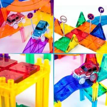 PicassoTiles 150 Piece Race Car Track Educational Toy Set