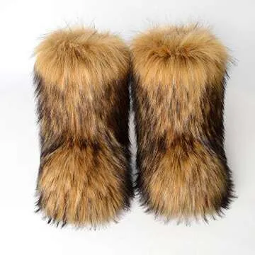 N&F Women's Winter Faux Fur Snow Boots for Outdoor Style