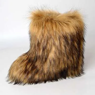 N&F Women's Winter Faux Fur Snow Boots for Outdoor Style