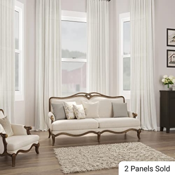 Stylish Linen Textured Curtains 108 inches for Living Room