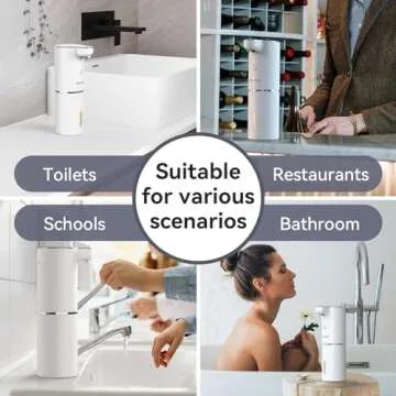 Secura Foaming Soap Dispenser, 10oz/300ml Touchless Automatic Soap Dispenser with Adjustable Volume Control, Rechargeable Hands Free Soap Dispenser for Kitchen, Bathroom