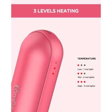 Comfytemp Hand Warmers Rechargeable, 4500mAh Electric Hand Warmer Hot Hands, Reusable USB Handwarmer, Portable Pocket Warmers for Women, Men Winter Gifts by Comfytemp, Pink