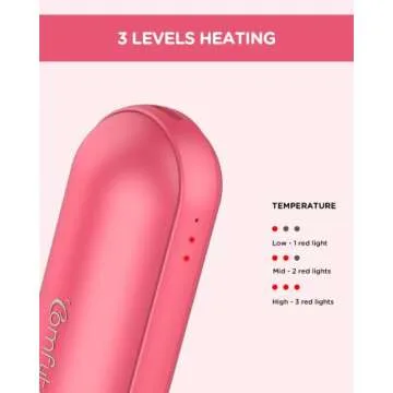 Comfytemp Hand Warmers Rechargeable, 4500mAh Electric Hand Warmer Hot Hands, Reusable USB Handwarmer, Portable Pocket Warmers for Women, Men Winter Gifts by Comfytemp, Pink