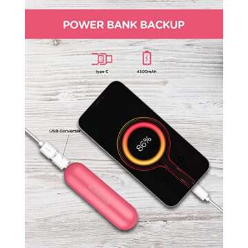 Comfytemp Hand Warmers Rechargeable, 4500mAh Electric Hand Warmer Hot Hands, Reusable USB Handwarmer, Portable Pocket Warmers for Women, Men Winter Gifts by Comfytemp, Pink