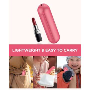 Comfytemp Hand Warmers Rechargeable, 4500mAh Electric Hand Warmer Hot Hands, Reusable USB Handwarmer, Portable Pocket Warmers for Women, Men Winter Gifts by Comfytemp, Pink