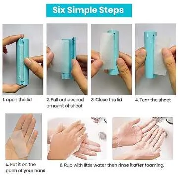 (Set of 3) Mini Paper Soap Sheets for Travel, Disposable Scented Hand Washing Soap, Cuttable Dissolving Pocket Sheet Rolls Indoor and Outdoor, Blue, Pink, Light Beige, 3 Count (Pack 1)