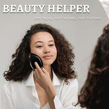 Contrybox Gua Sha Facial Tools, Natural Bian Stone Guasha Tool for Face & Puffiness Reducing, Gua Sha Stone Facial & Body Massage, Premium Face Stone Gua Sha Tools for Women Skincare, Black