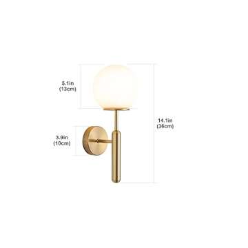 jengush Wall Sconce Battery Operated Wall Lights Set of 2，with Dimmable Battery Powered Bulb Non Hardwired Easy to Install，for Bedroom Farmhouse Bedside Reading Light (Color : Gold) … (Gold)