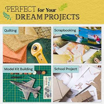 Crafty World 24 x 36 Cutting Mat for Sewing, Self Healing Double Sided Quilting Crafts Mat - Fabric Cutting Mat - Non Slip surface - Rotary Cutting Board Green