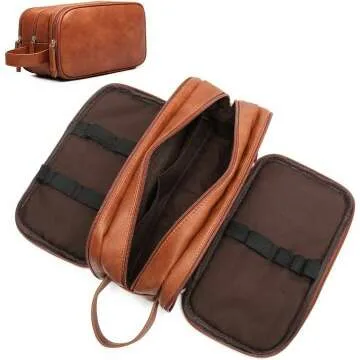 Men's Large Capacity PU Leather Toiletry Bag