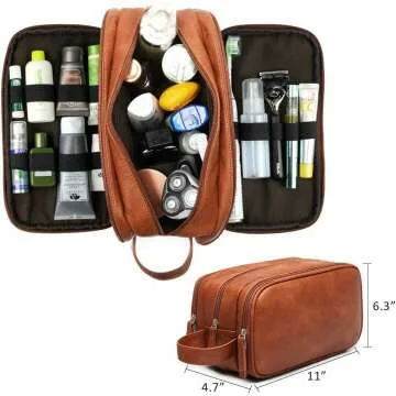 Men's Large Capacity PU Leather Toiletry Bag