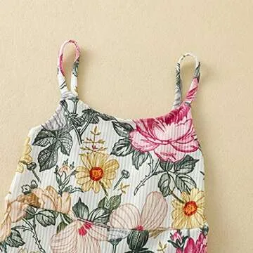 Stylish Emmababy Toddler Bell Bottom Romper Floral Design
