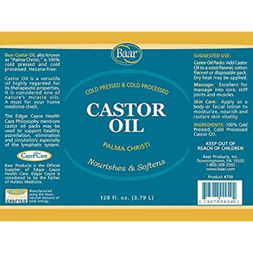 Baar Castor Oil - 100% Pure, Cold-Pressed Beauty Oil