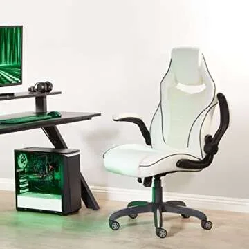 OSP Home Furnishings Xeno Adjustable Gaming Chair with Headrest & Cooling Material