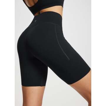 BALEAF Freeleaf Women's 8" High Waist Biker Shorts with Pockets Yoga Running Volleyball Workout Gym ...
