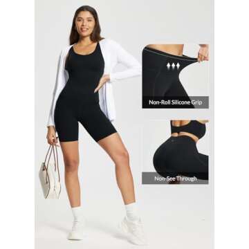 BALEAF Freeleaf Women's 8" High Waist Biker Shorts with Pockets Yoga Running Volleyball Workout Gym Shorts for Summer Spandex Black L-2XL