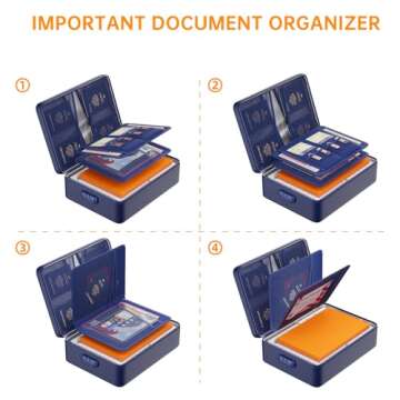 DocSafe 5200°F Document Organizer with Lock,Upgraded Heat Insulated Fireproof＆Waterproof Box 8 La...