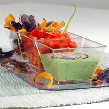 Lillian Tablesettings 20 Clear 8 oz Party Bowls - Elegant Disposable Servingware