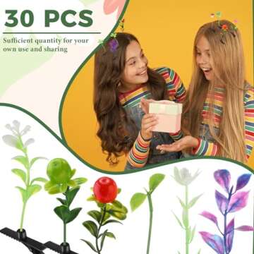 30 Pcs Bean Sprout Hair Clips Mixed Style Plant Hairpins Flower Plant Hair Clip Little Grass Barrette Butterfly Headwear Hair Accessories for Women Girl School Home Party Christmas (Cute)
