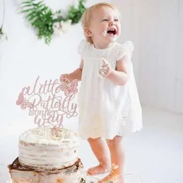 Kaoenla A Little Butterfly Is On Her Way Cake Topper - Baby Shower & Gender Reveal Decorations