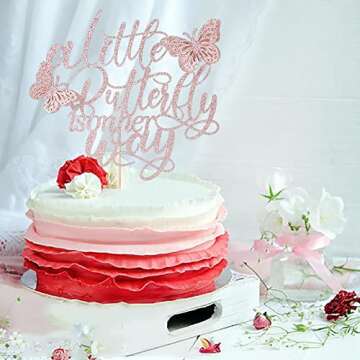 Kaoenla Butterfly Cake Topper for Baby Showers and Reveals