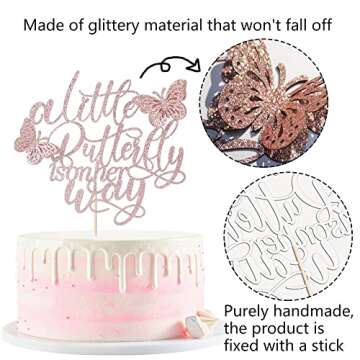 Kaoenla Butterfly Cake Topper for Baby Showers and Reveals