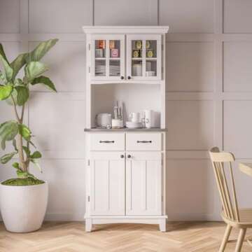 Homestyles Buffet, Server + Hutch, White