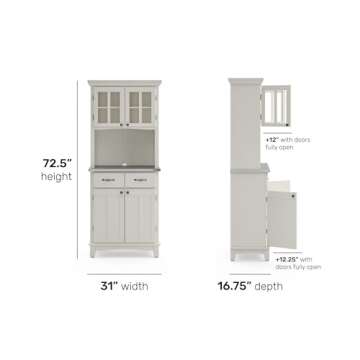Homestyles Buffet, Server + Hutch, White