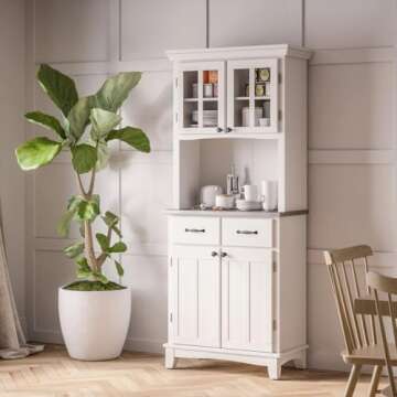 Homestyles Buffet, Server + Hutch, White
