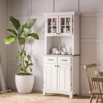 Homestyles Buffet, Server + Hutch, White