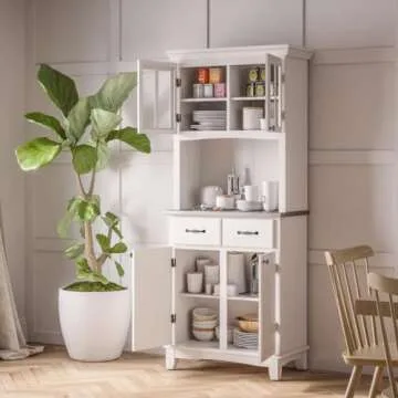 Homestyles Buffet, Server + Hutch, White