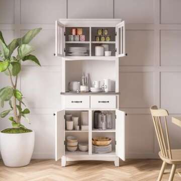 Homestyles Buffet, Server + Hutch, White