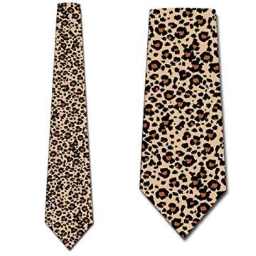 Three Rooker Leopard Print Tie -Mens Neckties