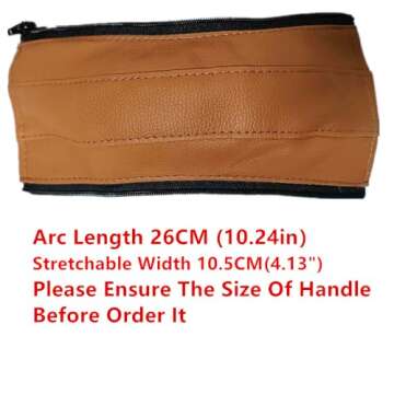 MINILUJIA Soft Smooth Leather Bumper Handlebar Sleeve Cover - Dustproof, Zipper Closure, Protective ...