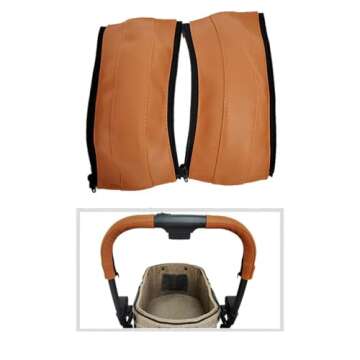 MINILUJIA Leather Handlebar Cover for Baby Stroller