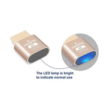 VOLADOR 4K HDMI Dummy Plug, Headless Ghost Display Emulator, 3840x2160@60Hz High Resolution Virtual ...