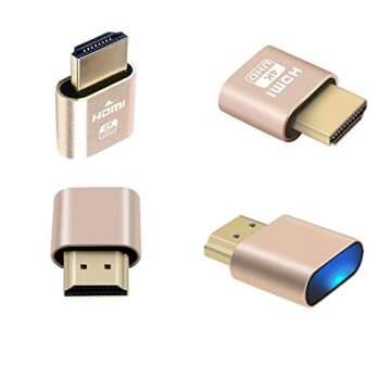 VOLADOR 4K HDMI Dummy Plug, Headless Ghost Display Emulator, 3840x2160@60Hz High Resolution Virtual Monitor Display Adapter for Ethereum ETH ZEC BTC Mining, Compatible with Windows Mac OSX - 3 Packs