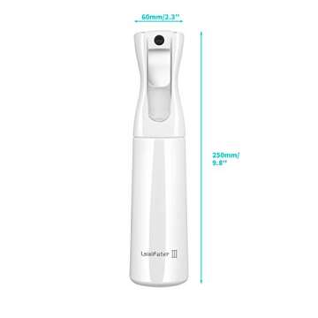 Water Spray Bottle for Hair (White - 10oz), Hair Spray Bottle, Fine Plant Mister, Automatic Spray Bo...
