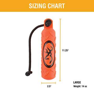 Browning Vinyl Training Dummy Hunting Dog Training Dummy, Vinyl, Orange, Large (Pack of 1)