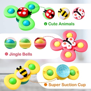 Colorful Hooku Baby Bath Spinner Toy for Sensory Play